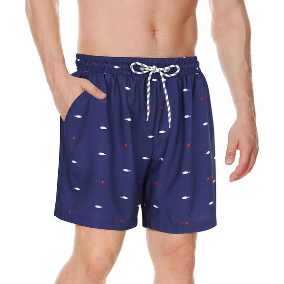 Swim Trunks Quick Dry Bathing Suit for Men with Compression Liner - Picture 2 of 6